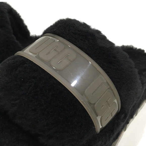 UGG fluff black clear platform slides - Picture 3 of 6